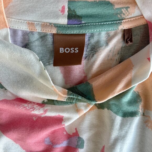 Hugo Boss Women’s Long Sleeve Mock Neck Top Abstract Print - Picture 3 of 5